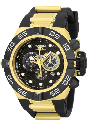 Relógio Invicta 6583 Subaqua Noma Iv Masculino Quartzo Cor da correia Dourado/Preto Cor do bisel Preto Cor do fundo Preto