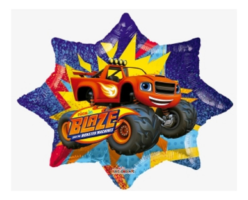 4 Globos Blaze Monster Truck Machine Explosion Met 22in Fies