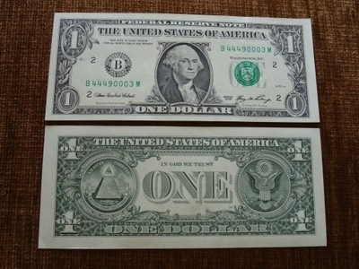 Nota De 1 Dolar Cedula One Dolares One Dollar Bill U$1,00