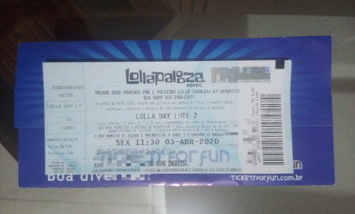 Ingressos Lollapalooza 2020 - 3 Ingressos Dia 1 - 04/12/20