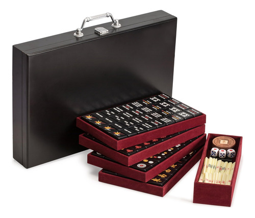 Set De Juegos De Mahjong Chinese Imports, Jet Con 148 Negras