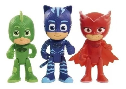 Héroes En Pijama Muñecos Set Pjmasks X3 Con Luz Infantil