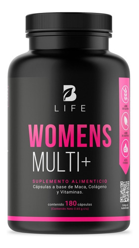 Imagen 1 de 7 de Multivitaminico De Mujer 180 Cápsulas Vitaminas Mujer B Life