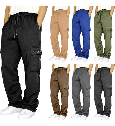 Pantalones De Chándal De Carga De Lana Pesada For Hombre