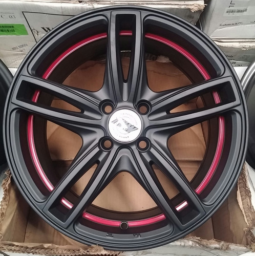 Llantas 16 Tvw 4x100 Vw Chevrolet Fiat Renault Mate Aro Rojo