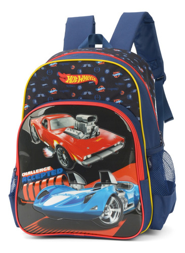 Mochila Costas Escolar Infantil Juvenil Média Hotwheels Luxo