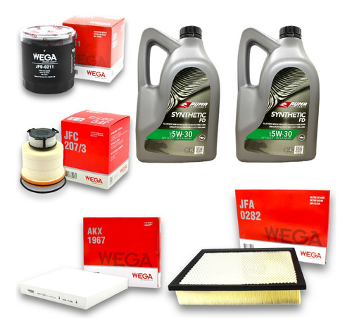 Kit 4 Filtros + 8l Aceite Puma 5w30 Toyota Hilux New 2.4 2.8