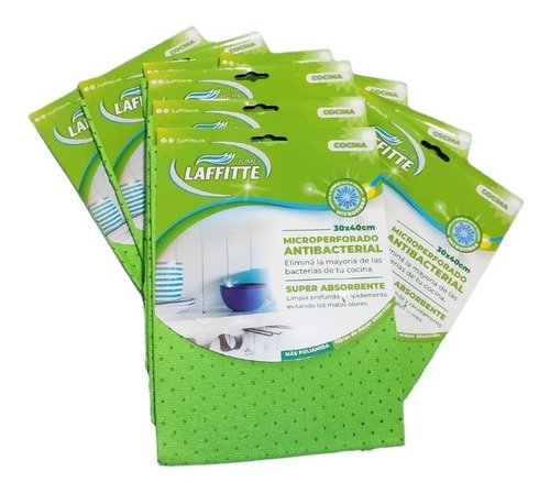 Paño microfibra Laffitte color verde super absorbente 30x40cm