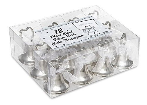 Titulares De Tarjetas Silver Bell Wedding Place, 12ct