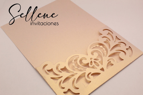 100 Sobres Troquelados Boda O 15 Años Rosegold Rosa