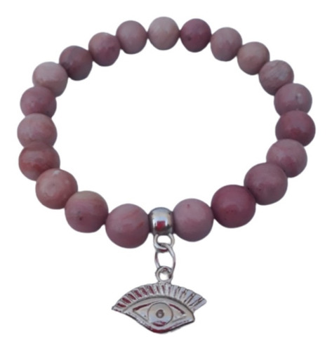 Pulsera De Piedra Semipreciosa Rodonita Rosa