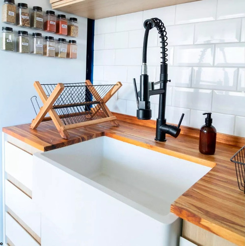 Cuba Akkor Farm Sink 55cm Ssm Cozinha Estilo Fazenda Avental Cor Branco