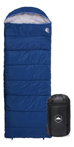 Saco De Dormir Con Capucha All Season Xl Y Saco De Compresión, Perfecto Para Acampar, Ir De Mochilero O Hacer Senderismo. Rango De Temperatura De 32 A 60 °f. Se Adapta A Adultos De Hasta 6'6 Pies
