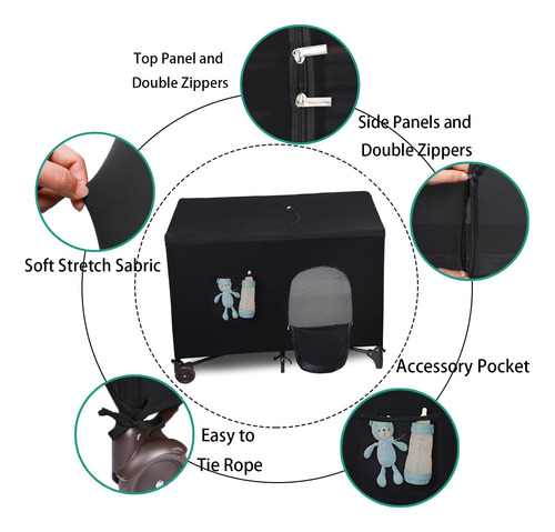 Funda Opaca Elástica Para Cuna Pack N Play, Viaje O Interior