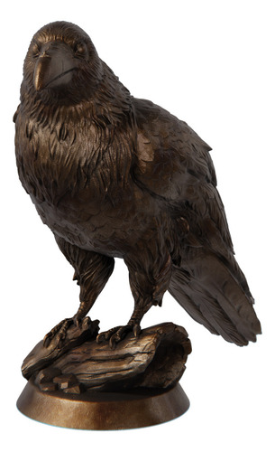 Estátua Corvo Estatueta Wicca Ocultismo Resina Cor Cor Cobre Antigo