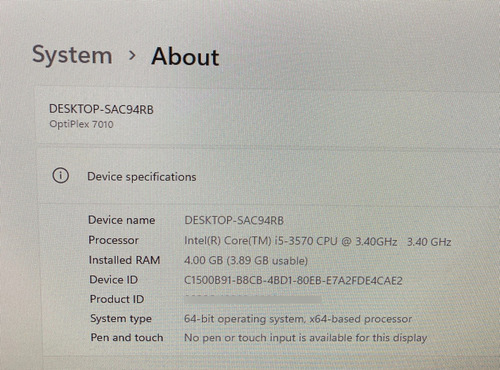 Cpu Dell Optiplex 7010 Intel Core I5-3570 Sku 1391 (Usado)