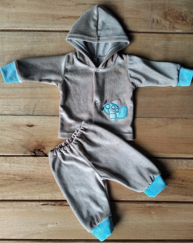 Conjunto Tiki Plush Bebé Infantil Azul Jeans Talles 0 Al 2