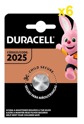 Cr 2025 Duracell Tipo Moneda Cr2025 (paquete Con 6)