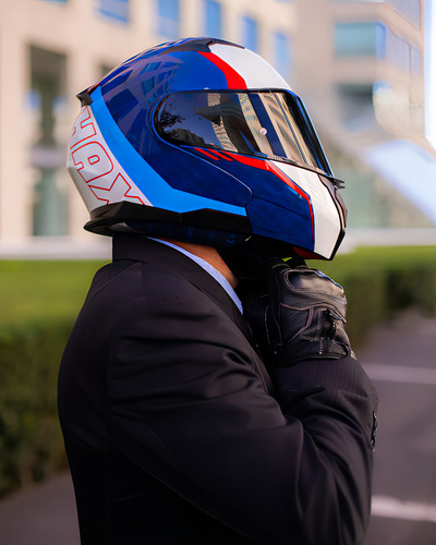 Hax Amatista Wind Casco Moto Color Azul/Blanco/Rojo Tamaño Del Casco Xl