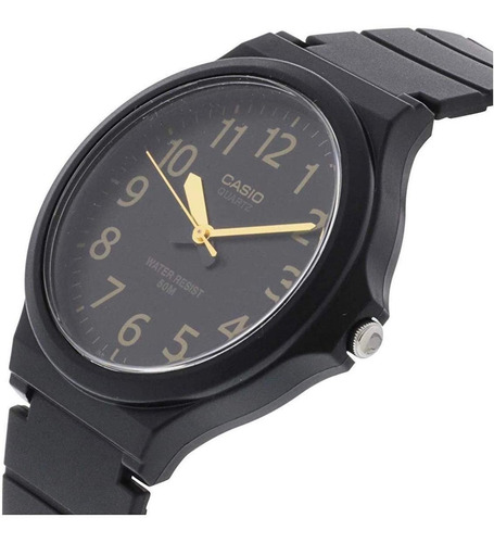 Relogio Masculino Casio Analógico Preto Dourado Mw-240