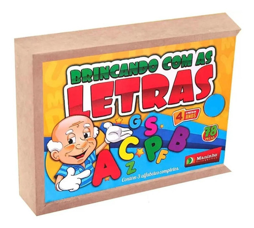 Brincando Com Letras - 4 Anos - Alfabeto Maninho Com Caixa