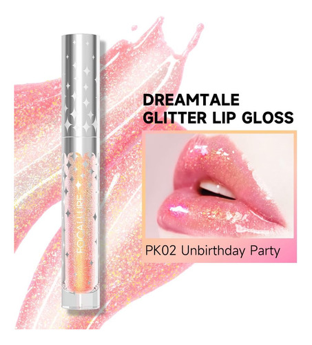 Focallure Glitter Liquid Lipstick Gloss Con Glitter Tornasol Pk02 Unbirthday Party