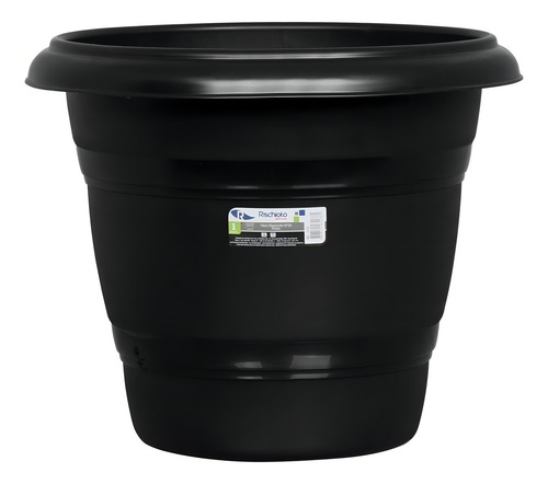 Vaso Redondo Bella Fiore Em Plástico Preto Nº28 - Rischioto