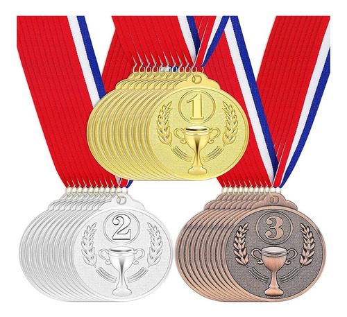 30 Piezas De Medallas De Premio: Oro, Plata Y Bronce, Medall