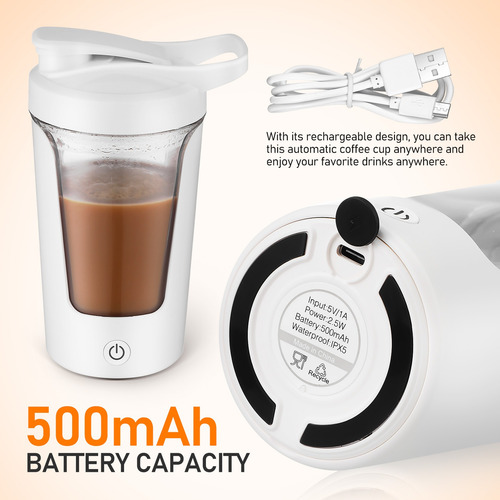 Taza De Agitación Automática Taza De Café De 450ml Blanco