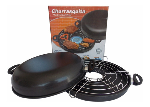 Churrasqueira Grill Preto Casa Exclusiva Para Fogão Gás