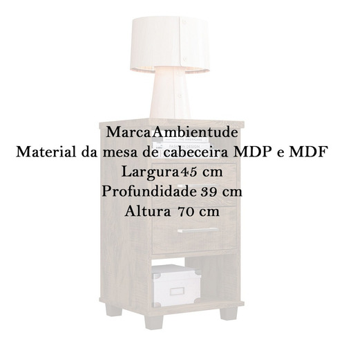 Imagem 2 de 5 de Mesa Cabeceira Retro Madeira Quarto Mesinha Cor Cacau
