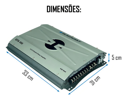 Módulo amplificador plateado Blaupunkt Gta 450 de 4 canales y 640 W