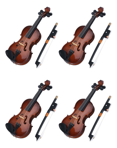 4 Réplicas En Miniatura De Instrumento Musical De Violín Con