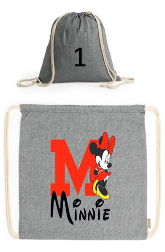 Bolsa Mochila De Tela Minnie Mouse