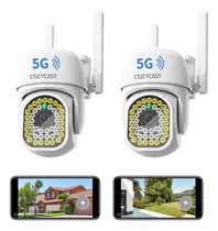 Comprar 2pcs Cámara De Seguridad COZYCAST Q43W 5G Al Aire Libre Wifi Hd 360 ° Visión IP con resolución 2MP visión nocturna incluida color blanco