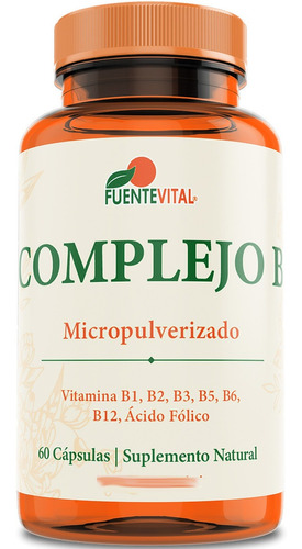 Complejo Vitamina B 60 Caps Complex B5 B3 B6 B1 B2 B12 