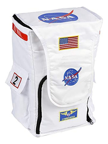 Mochila Infantil De Astronauta Blanco Con Parches +3años