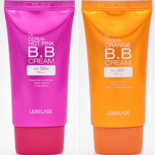 Crema Base De Maquillaje Coreana Bb Derma Naranja Y Rosa_4pz