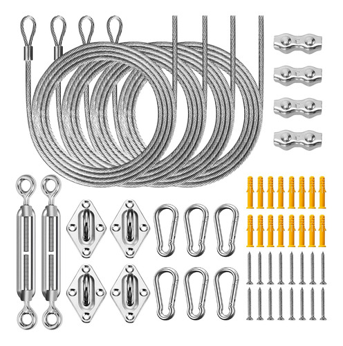 Kit De Hardware Vela De Sombra, 52 Piezas De Acero Inox...