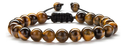 Hamoery Hombres Mujeres 8mm Ojo Piedra Cuentas Pulsera Cuerd