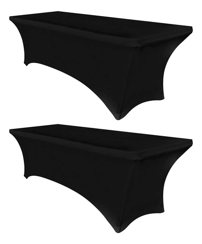 Mantel De Mesa De Spandex Negro Elástico Obstal De 6 Pies Pa