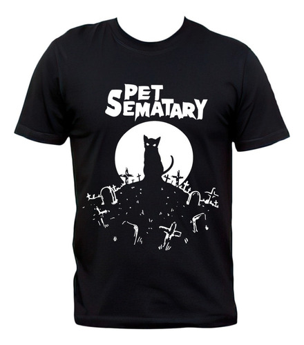 Remeras Negras Pet Sematary Cementerio De Animales Algodón