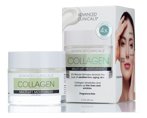 Hidratante facial de colágeno Advanced Clinicals Multilift Tempo de aplicação Dia/Noite Tipo de pele Todos os tipos de pele