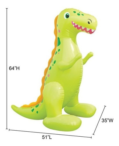 Dinosaurio Aspersor De Agua Inflable Diversion Para Niños