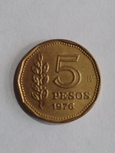 Moneda Argentina 5 Pesos 1976