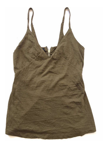 Musculosa Diesel Mujer Verde Militar Con Cierre Espalda Sexy