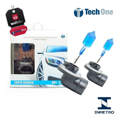 Imagem 2 de 9 de Par Lampada Super Branca H27 8500k Tipo Xenon 55w Techone