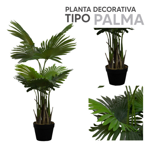 Planta Artificial De Plastico Tipo Palma 100cm Jardin Sala
