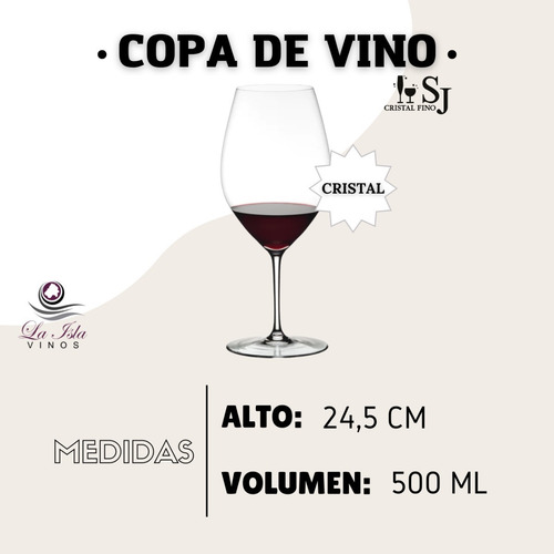 Imagen 2 de 10 de Copa De Vino Cristal Tempranillo San Jose 500ml. Copon