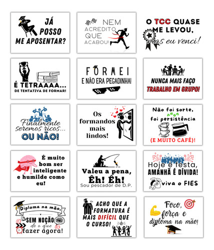 30 Placas Para Foto De Festa Formatura 21x14cm Com Palito F